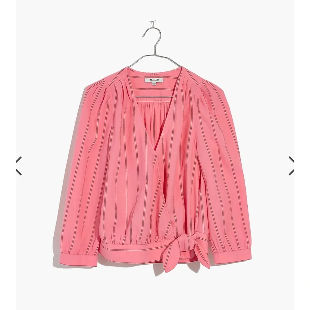 MADEWELL Wrap Top in Cecilia Stripe - Picture 4 of 7